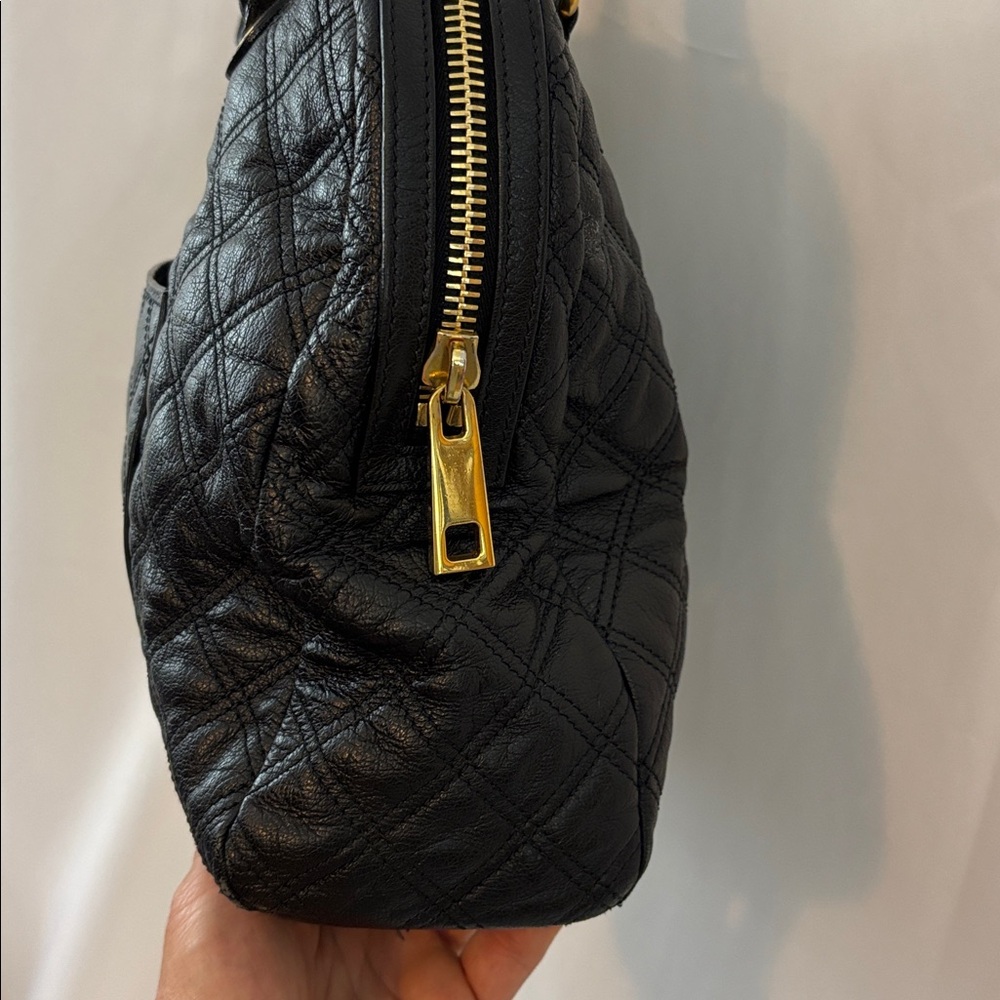 EUC Marc Jacobs Karlie Quilted Goatskin Black Leather Bag with Gold Accents… - Picture 5 of 10